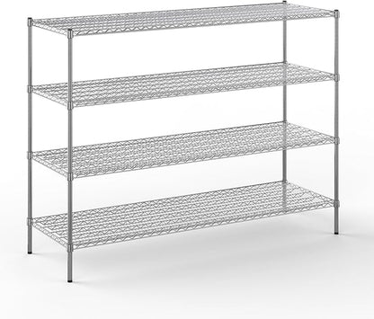 24" Deep x 72" Wide x 54" Height Wire Shelving Kit | 4-Tier | NSF Commercial Storage Rack Unit