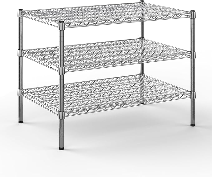 24" Deep x 36" Wide x 27" Height Wire Shelving Kit | 3-Tier | NSF Commercial Storage Rack Unit