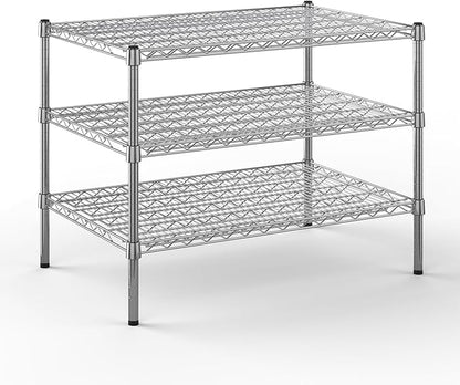 24" Deep x 36" Wide x 27" Height Wire Shelving Kit | 3-Tier | NSF Commercial Storage Rack Unit