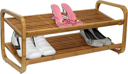 Oceanstar 2-Tier Bamboo Shoe Rack, Natural