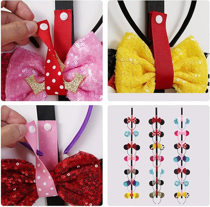 Fancheer 3Pcs Mouse Ears Headband Holder Hair Accessories Storage Headpiece Hanger Organizer Hanging Wall Display Decor