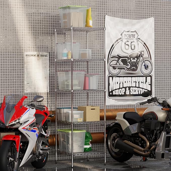24" Deep x 24" Wide x 86" Height Wire Shelving Kit | 5-Tier | NSF Commercial Storage Rack Unit