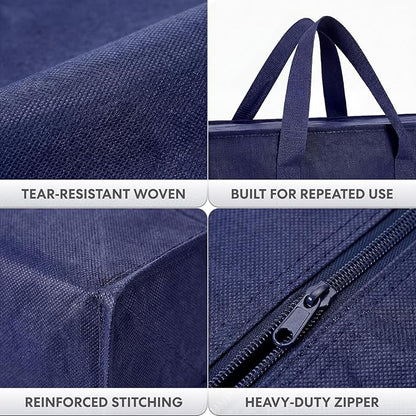 Simpli-Magic Heavy Duty Moving Bags, 12 Pack, Extra Large Reusable Storage & Relocation Bags with Carry Handles & Zipper