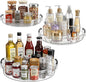 3 Pack Lazy Susan Organizer, Rotating Turntable Spice Rack for Kitchen Storage, Pantry, Cabinet, Fridge & Countertop, Condiment & Seasoning Holder, 9.25", 10.6", 12", Clear