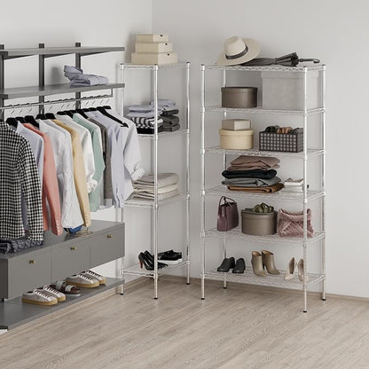18" Deep x 36" Wide x 74" Height Wire Shelving Kit | 6-Tier | NSF Commercial Storage Rack Unit