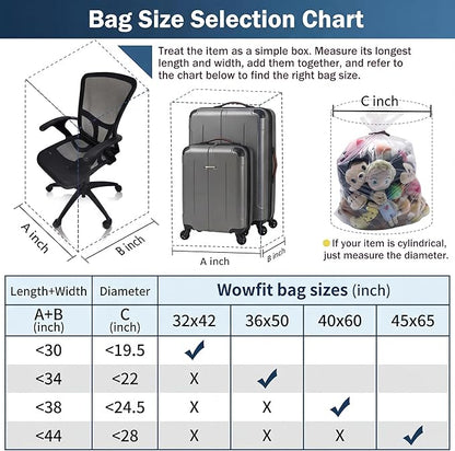 Wowfit 5 CT 32x42 inches Big Large Clear Plastic Bags Perfect for Blanket, Duvets, Pillows, Plush Toys, Comforter and Basement Storage (1.6 Mil Flat Bags)