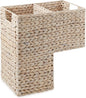 Casafield Stair Step Basket with Handles, Whitewash - Woven Water Hyacinth Staircase Basket Storage Bin Organizer