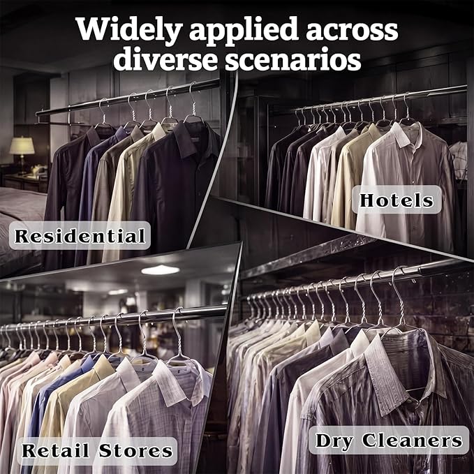 50 Pack Wire Metal Clothes Hangers 16 Inch Thin Hangers for Suits Coats Shirts Pants, Skirts, Space Saving Non Slip, 13 Gauge Silver, for Closet Organization