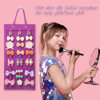 SMUK Hanging Hair Claw Clip Organizer - Large & Small Claw Clip Storage Display for Thick Hair, On Wall, Door, Wardrobe