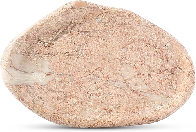 Koville Luxurious Natural Pink Marble Vanity Tray, Cloud Shape Serving Stone Key Tray for Home Decor, 10" x 7" Marble Storage Trays for Bathroom, Stone Plate Holder for Perfume, Candle and Jewelry