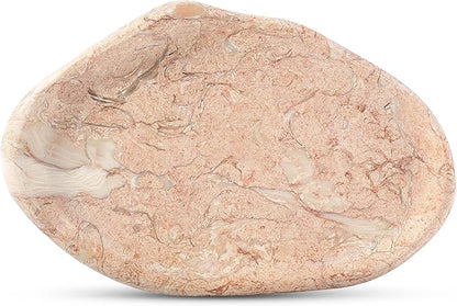 Koville Luxurious Natural Pink Marble Vanity Tray, Cloud Shape Serving Stone Key Tray for Home Decor, 10" x 7" Marble Storage Trays for Bathroom, Stone Plate Holder for Perfume, Candle and Jewelry