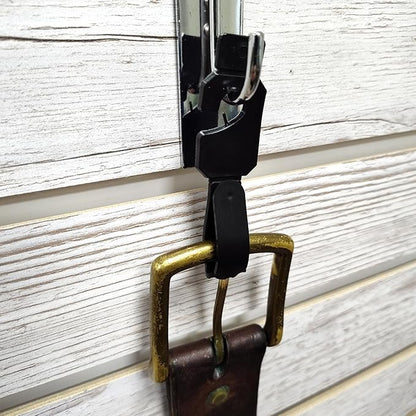 Black Belt Hangers for Retail - Economic Plastic Belt Hooks - 100 Pack