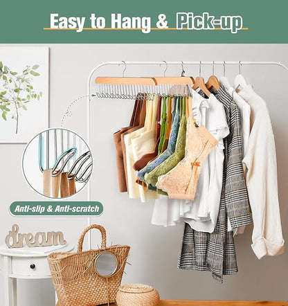 2 Pack Bra Hangers for Closet Organizer Upgraded Non-Slip Bra Organizer for Closet Tank Top Hanger Multi Hangers Space Saving with 20 Hooks for Belt, Tie, Tank Top, Necklaces