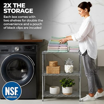 NSF Approved Heavy Duty Chrome Wire Shelf | 60" x 14" | Adjustable Metal Storage Shelf for Kitchens, Utility Rooms, Storage, Offices & Home
