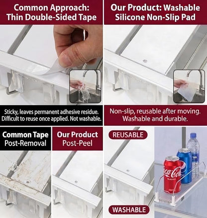 Self-Pushing Beverage Organizer for Fridge – Adjustable Spring Loaded Drink Dispenser & Soda Can Organizer – Clear Glide Rack Fits Cans, Bottles, Slim & Standard Sizes for Kitchen Pantry (5 Rows)