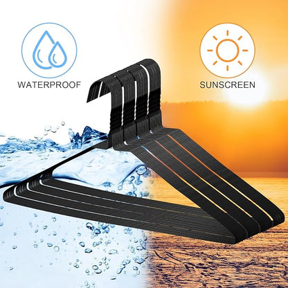 Yuntau 20 Pcs Wire Hangers Bulk 17.7" Dry Cleaner Hangers, Suit Holders for Home Caped Clothing (Black)