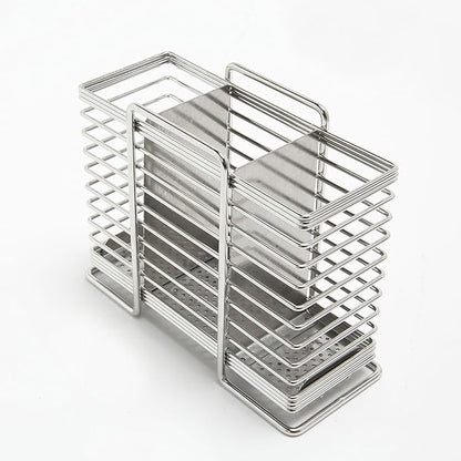 INEX Rectangular Cutlery Holder Caddy (Stainless Steel, 5.1" H x 6.1" W x 3.1" D (Stand-type))