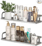 PUSDON 2-Pack 16.5" Extra Long Slim Hollowout Shower Caddy, Wall Mount Spice Rack & Bathroom Organizer, Mesh Bottom Cabinet Door Shelf Holds 50LBS - Silver Gray, Hollowout