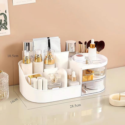 Makeup Storage Organizer with Drawer, Countertop Cosmetic Organizer for Vanity, Multi-purpose Cosmetic Storage Case Organizer for Dressing Table, Bedroom and Bathroom Countertop