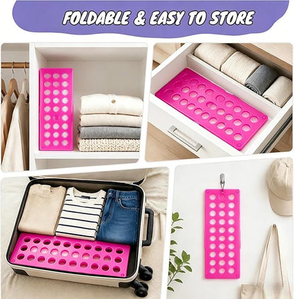 Toddler Shirt Folding Board (Ages 1–7) – Build Independence & Fine Motor Skills, Mini Kids Clothes Folding Board & Shirt Folder, Portable Laundry Organizer for Small Sizes (Magenta)