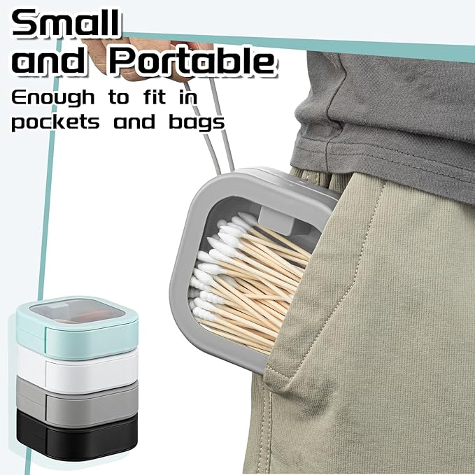 Kathfly 4 Pcs Assorted Colors Hair Tie Organizer Portable Hair Accessory Storage Containers Stackable Tie Bobby Pin Holder Home Cotton Swab Dispenser Accessories Jewelry Organizer Box