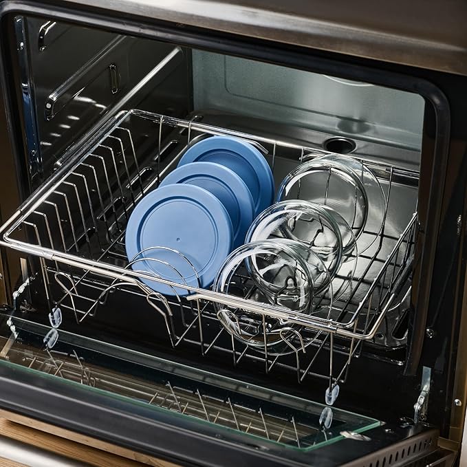 12-Piece Glass Food Storage Containers Set (6 Containers + 6 BPA-Free Lids) | 2-Cup, Leakproof | Microwave, Freezer, Oven & Dishwasher Safe | Ideal for Meal Prep & Pantry Organization, Deep Navy