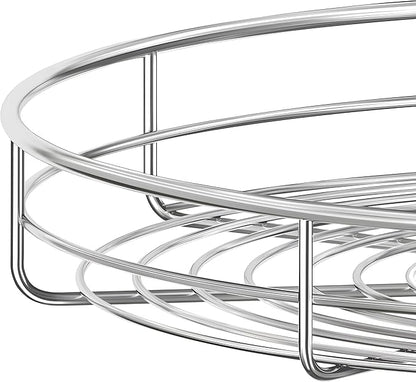 JOWBOOW 20" Chrome Corner Cabinet Lazy Susan, Full Circle Corner Cabinet Lazy Susan Replacement Shelves Rotating Rack for Upper Cabinet Kitchen