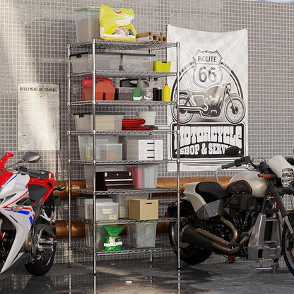 24" Deep x 36" Wide x 86" Height Wire Shelving Kit | 8-Tier | NSF Commercial Storage Rack Unit