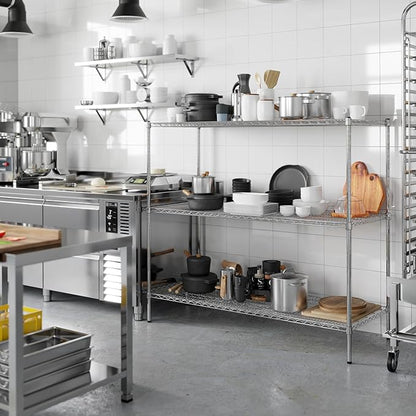 24" Deep x 60" Wide x 54" Height Wire Shelving Kit | 3-Tier | NSF Commercial Storage Rack Unit