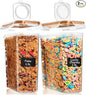 Shazo 2 Pack (15.4 Oz Cereal Capacity) Small Airtight Cereal Containers Storage with Lids, Perfect Space Saving BPA-Free Plastic Container, Pantry Organization and Canister for Rice, Sugar & Flour