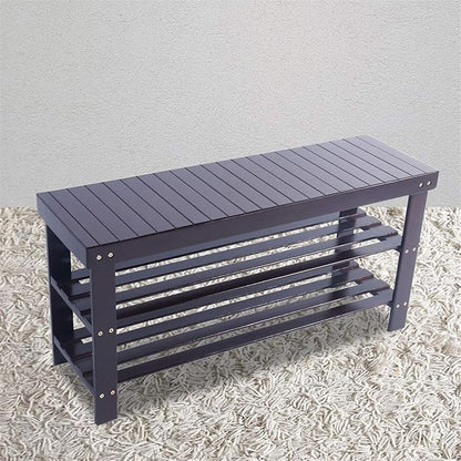 3 Tier Bamboo Shoe Racks,Narrow Vertical Shoes Rack,Freestanding Shoe Organizer Shelf,Shoe Racks Storage Organizer,with Shelves,for Closet, Entryway, Front Door Entrance, Bedroom, Hallway (Coffee)