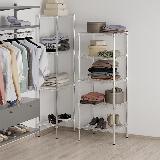 21" Deep x 24" Wide x 64" Height Wire Shelving Kit | 5-Tier | NSF Commercial Storage Rack Unit