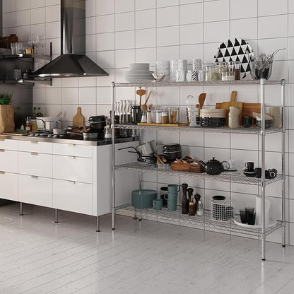 18" Deep x 60" Wide x 54" Height Wire Shelving Kit | 4-Tier | NSF Commercial Storage Rack Unit