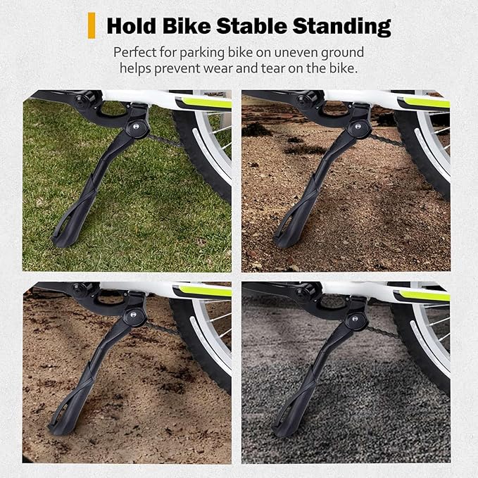 Cyfie Bike Kickstand for Kids Bike 18 20 22 inch Wheel, Center Mount Bicycle Kick Stand, Adjustable Child Kickstands for 18" 20" 22" Adult Mountain Road Bike