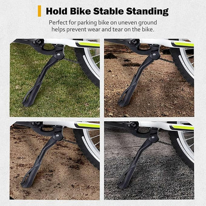 Cyfie Bike Kickstand for Kids Bike 18 20 22 inch Wheel, Center Mount Bicycle Kick Stand, Adjustable Child Kickstands for 18" 20" 22" Adult Mountain Road Bike