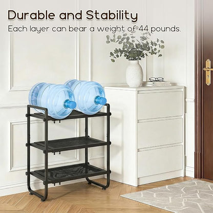 Expandable Shoe Rack for Closet - Shoe Organizer for Entryway, Adjustable Metal Shoe Storage, Stackable Long Shoe Stand Holder for Garage, Hallway, Door Entrance (Black, 3 Tier)