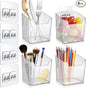 4 Pack Acrylic Wall Mount Organizer, Adhesive Cabinet Door Storage Bins, Clear Makeup Containers, Stackable Organizer Basket for Kitchen, Bathroom, Cabinet, Pantry, Office