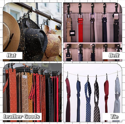 Geelin 250 Pack Belt Hanger Black Plastic Belt Hangers, Tie Hangers Bulk for Men, Closet Organizers, Storage, Retail