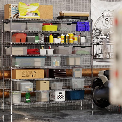 21" Deep x 72" Wide x 74" Height Wire Shelving Kit | 8-Tier | NSF Commercial Storage Rack Unit