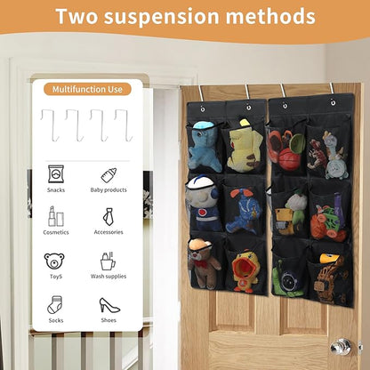 GOMAJI Over the Door/Wall Shoe Organizer, 2 Pack, Narrow, Hanging Shoe Rack for Closet, Bathroom, RV, Pantry, Camping, BLACK