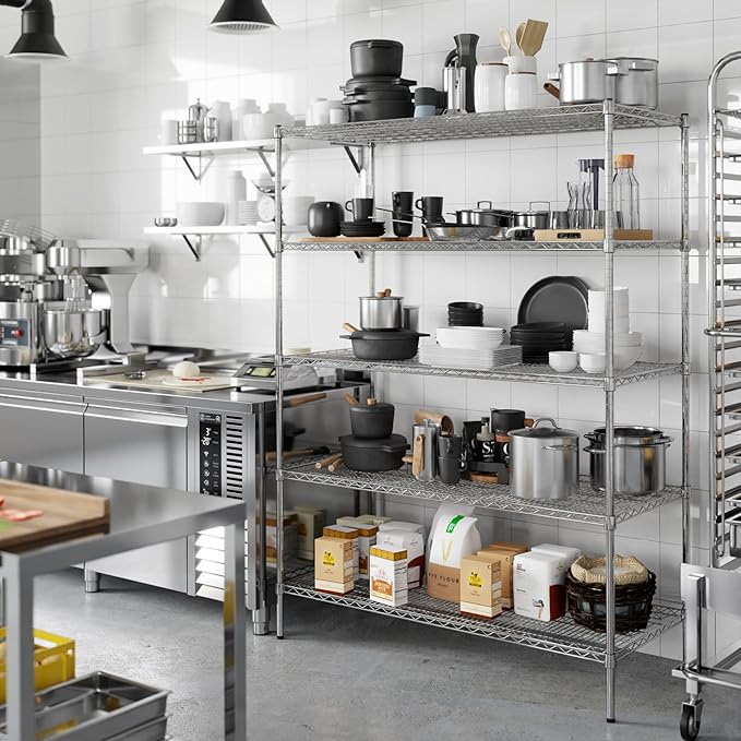 24" Deep x 54" Wide x 74" Height Wire Shelving Kit | 5-Tier | NSF Commercial Storage Rack Unit
