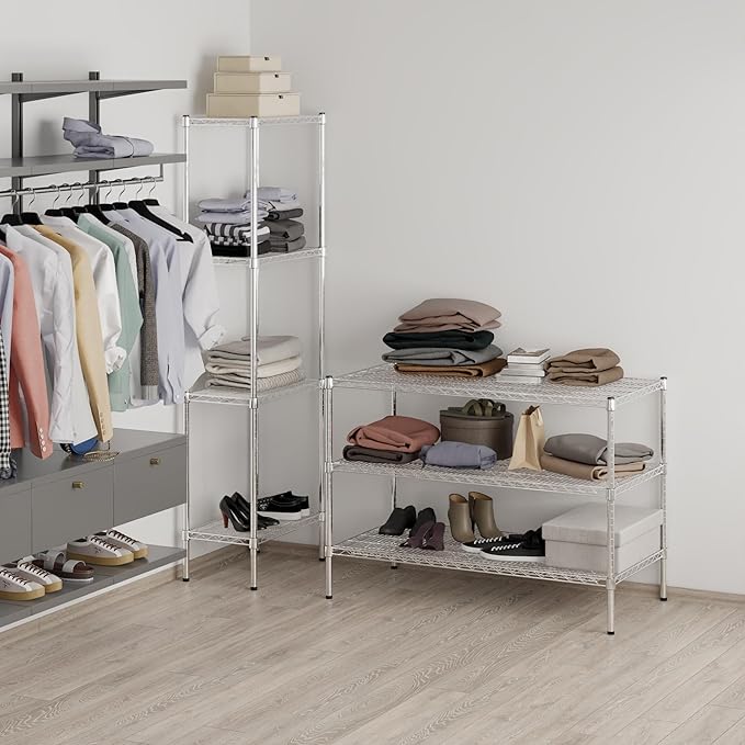 24" Deep x 48" Wide x 34" Height Wire Shelving Kit | 3-Tier | NSF Commercial Storage Rack Unit