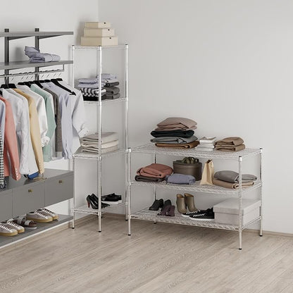 24" Deep x 48" Wide x 34" Height Wire Shelving Kit | 3-Tier | NSF Commercial Storage Rack Unit