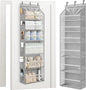 STORAGE MANIAC Over the Door Organizer Large Capacity Hanging Organizer, Clear Deep Pockets Behind Door Closet Organizer and Storage for Nursery, Bathroom, Bedroom, Pantry, 1 Pack Grey