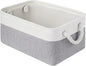 Storage Baskets for Shelves 13.8x9.8x6.7 Inch, Foldable Fabric Storage Bins with Handles, Small Storage Baskets for Organizing Closet, Office, Home Organization (1-Pack, White&Gray)