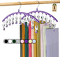 Legging Organizer for Closet, Metal Yoga Pants Hanger w/Rubber Coated 1 Pack w/10 Clips Hold 10 Leggings, Hangers Space Saving Hanging for Closet Organizers and Storage-Purple