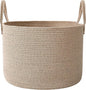 JMvicyroam 65L Extra Large Blanket Basket for Living Room - Woven Cotton Rope Laundry Hamper with Reinforced Handles - Storage Bin for Pillows, Comforters & Toys - Machine Washable,Oatmeal