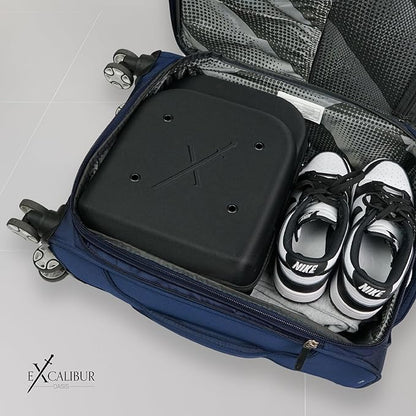 Hat Travel Case for Baseball Caps – Hard Shell Travel Hat Case with Carrying Handle & Adjustable Shoulder Strap – Baseball Hat Holder – 6 Hat Capacity – Travel Accessories for Men – Black Hat Caddie