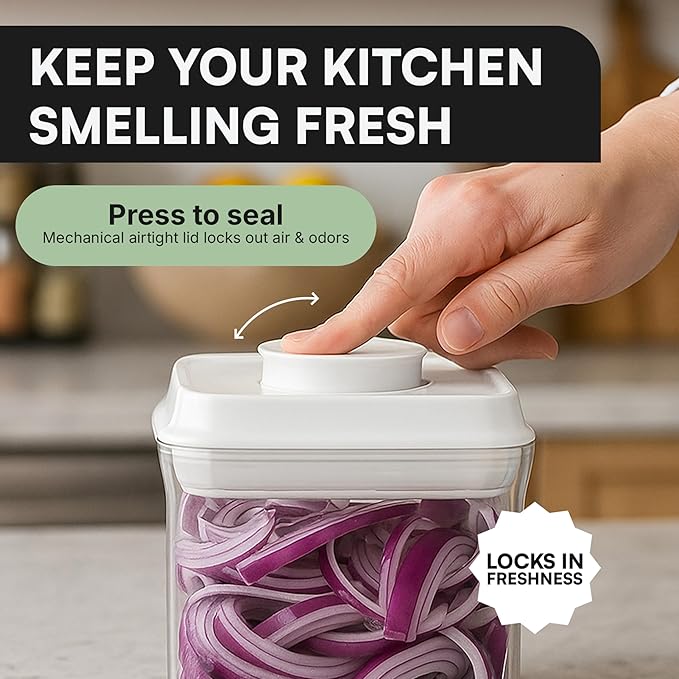Bop Top Airtight Food Storage Containers with Lid 3.5 Cups / 30 oz | Kitchen Canister Sets | Air Tight Pantry Container | Pop Top Dry Food Storage Containers for Snacks, Sugar, Flour, Baking, Pasta