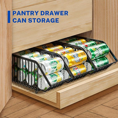 Soda Can Organizer of 4 Pack,Stackable Can Organizer For Pantry, Soda Storage, Soup Soda Can Dispenser, Can Storage Rack for Pet Food Cans